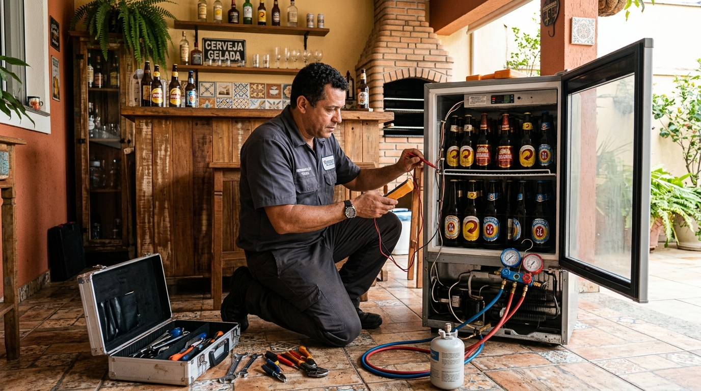 Recarga de gás refrigerante de cervejeira em São José do Rio Preto‑SP